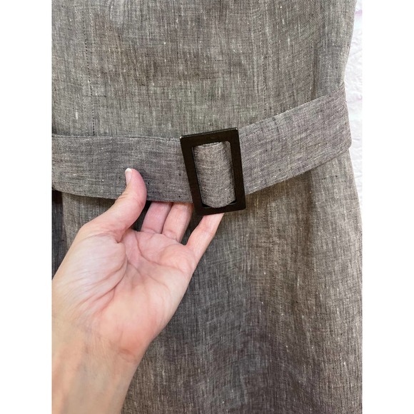 Antonio Melani 100% Linen Belted Fit And Flare Dress Size 0 - Picture 3 of 8